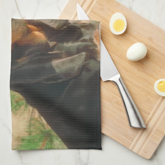 黒およびタンのCoonhound犬の台所タオル キッチンタオル (四つ折り)