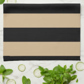 -黒およびタン縞で飾ります キッチンタオル (折り畳み)