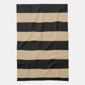 -黒およびタン縞で飾ります キッチンタオル (縦)