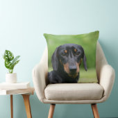 黒およびタンMinitureのダックスフント1 クッション (椅子)