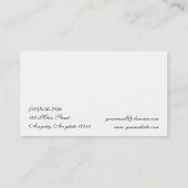 黒およびターコイズの花の名刺 名刺 (裏面)