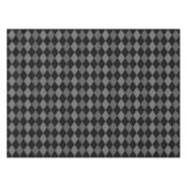 黒およびチャコールグレーのアーガイルパターン テーブルクロス (正面(横))