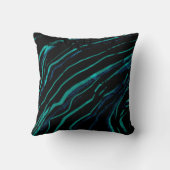 黒およびティール(緑がかった色)の大理石 クッション (裏面)