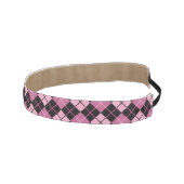 黒およびピンクのアーガイル柄のなパターン アスレチックヘッドバンド (右)