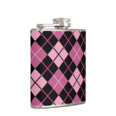 黒およびピンクのアーガイル柄のなパターン フラスク (右)
