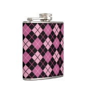 黒およびピンクのアーガイル柄のなパターン フラスク (右)