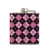 黒およびピンクのアーガイル柄のなパターン フラスク (裏面)
