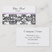 黒およびピンクのエレガントな名刺 名刺 (正面/裏面)