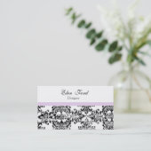 黒およびピンクのエレガントな名刺 名刺 (スタンド正面)