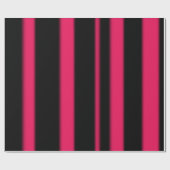黒およびピンクのストライブ柄 ラッピングペーパー (フラット)
