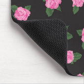 黒およびピンクのバラのmousepad マウスパッド (コーナー)
