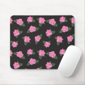 黒およびピンクのバラのmousepad マウスパッド (マウス)