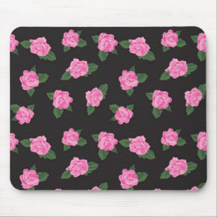 黒およびピンクのバラのmousepad マウスパッド