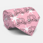 黒およびピンクのプリンセスのコーチのデザイン ネクタイ (ロール)