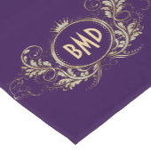 黒およびフェイクグリッターガーリーフローラ枠 ショートテーブルランナー (コーナー)