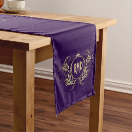 黒およびフェイクグリッターガーリーフローラ枠 ショートテーブルランナー