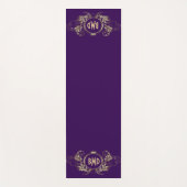 黒およびフェイクグリッターガーリーフローラ枠 ヨガマット (正面)