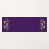 黒およびフェイクグリッターガーリーフローラ枠 ヨガマット (正面(横))