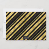 黒およびフェイク金ゴールド幾何学的フォトグラードパーティー 招待状 (裏面)