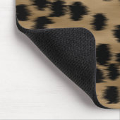 黒およびブラウンのチータのプリントパターン マウスパッド (コーナー)
