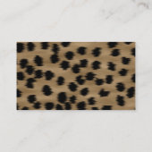 黒およびブラウンのチータのプリントパターン 名刺 (裏面)