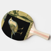 黒およびヴィンテージの背景の鳥 卓球ラケット (横)