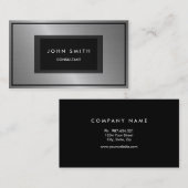 黒および両面銀の金属一見 名刺 (正面/裏面)
