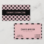 黒および卵の殼の水玉模様カード 名刺 (正面/裏面)