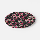 黒および子鹿のパグの頭部の誕生会 ペーパープレート (アングル)