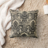 黒および日焼けの織り目加工のダマスク織の枕 クッション (ブランケット)