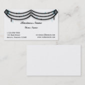 黒および水の名刺のダイヤモンドのValance 名刺 (正面/裏面)