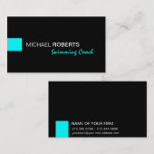 黒および水の水泳のインストラクターのコーチのライフガード 名刺 (正面/裏面)