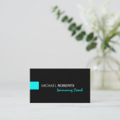 黒および水の水泳のインストラクターのコーチのライフガード 名刺 (スタンド正面)