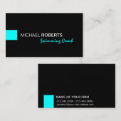 黒および水の水泳のインストラクターのコーチのライフガード 名刺 (正面/裏面)