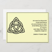 黒および神話上のアイボリーのパーティーのケルト結び目模様 招待状 (正面/裏面)