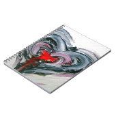 黒および赤いハートのメモ帳 ノートブック (左側)