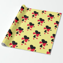 黒および赤いハートの黄色