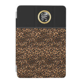 黒および金ゴールドのアクセントのヒョウのプリント iPad MINIカバー (正面)