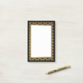 黒および金ゴールドのアールデコのボーダー ポストイット (デスク上)