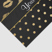黒および金ゴールドのキスおよび愛ハート 薄葉紙 (詳細)