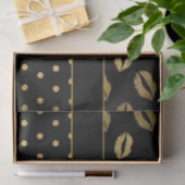 黒および金ゴールドのキスおよび愛ハート 薄葉紙 (ギフト)