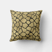 黒および金ゴールドのキリンのプリントのモノグラム クッション (裏面)