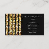 黒および金ゴールドのグリッターの名刺 名刺 (裏面)