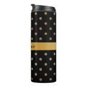 黒および金ゴールドのグリッターの点のカスタムな熱タンブラー タンブラー (回転右)
