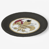 黒および金ゴールドのケージャンのCrawfishの卒業 ペーパープレート (アングル)