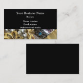 黒および金ゴールドのジュエリーのコレクション 名刺 (正面/裏面)
