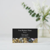 黒および金ゴールドのジュエリーのコレクション 名刺 (スタンド正面)