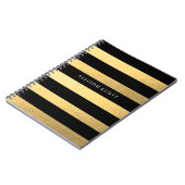 黒および金ゴールドのパーソナライズなノート ノートブック (左側)