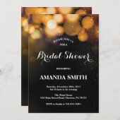 黒および金ゴールドのブライダルシャワーの招待状 招待状 (正面/裏面)