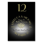 黒および金ゴールドのモノグラムのテーブル数 テーブルナンバー (裏面)